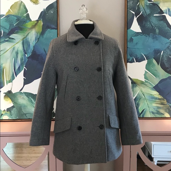 J. Crew Wool Gray Peacoat - Size XSP / XS Petite - Picture 11 of 14